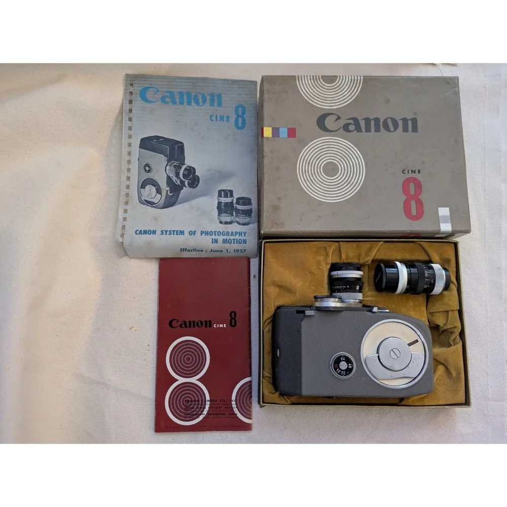 Canon Cine 8 Vintage 8mm Film Camera 13‎ mm Lens Manual Original Box Working